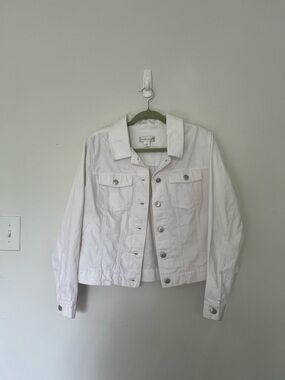Christopher & Banks White Denim Button-Front Jacket